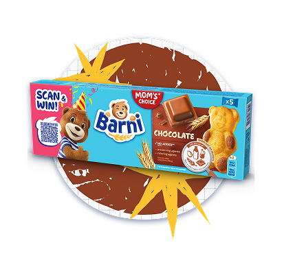 Barni Bear sponge cakes with chocolate filling