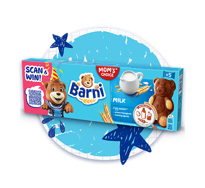Barni Bear sponge cakes with milk filling